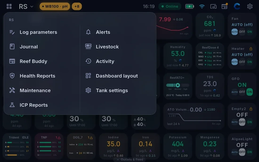 The tank menu