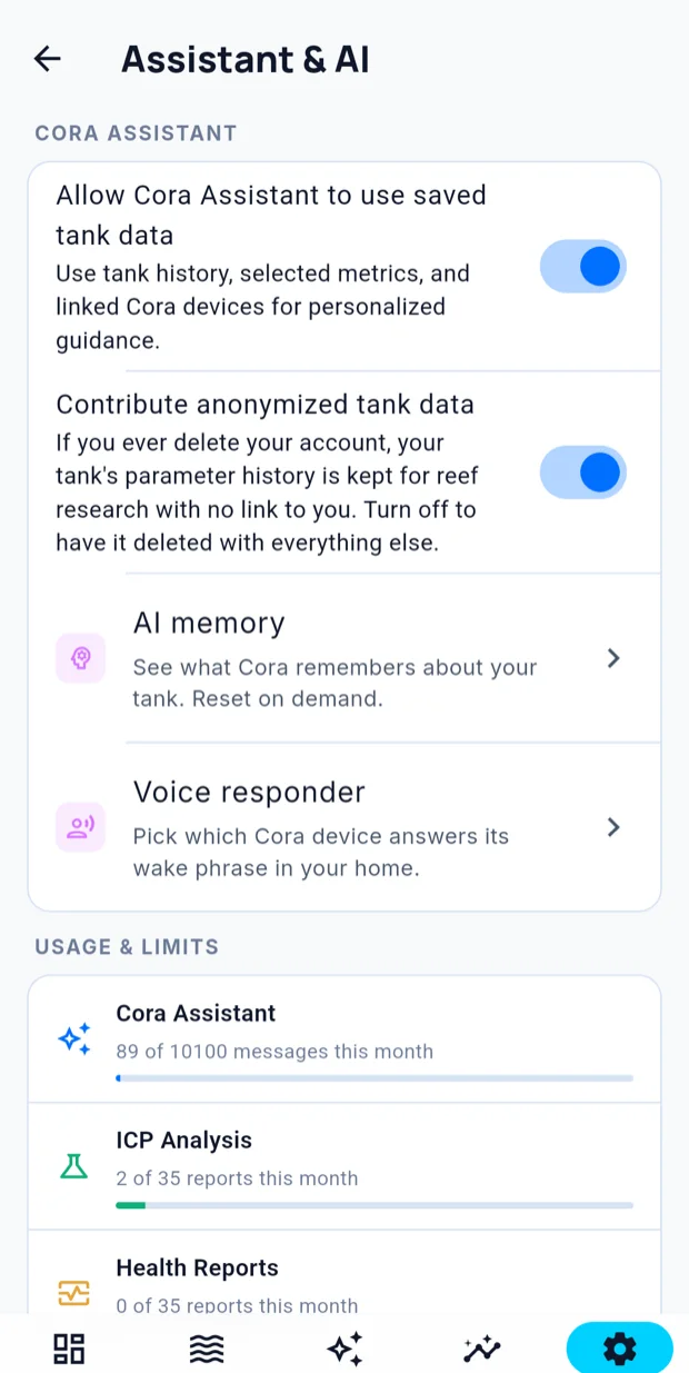 Assistant settings