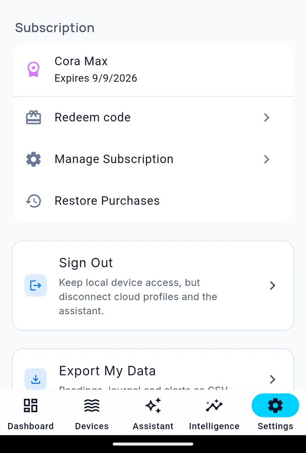 Account and subscription
